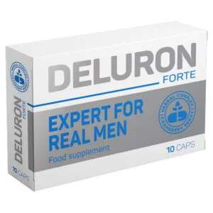 Deluron suplemento alimentar masculino com extratos naturais em embalagem com 10 cápsulas