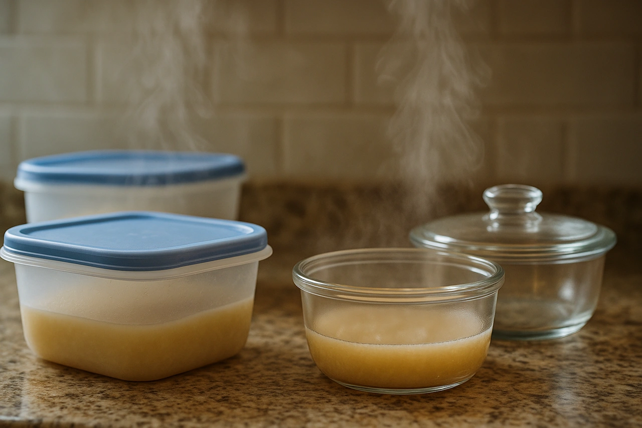 Potes de plástico versus recipientes de vidro para armazenamento de alimentos