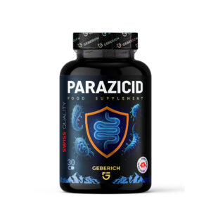 Frasco de Parazicid food supplement com 30 cápsulas para rotina de bem-estar digestivo