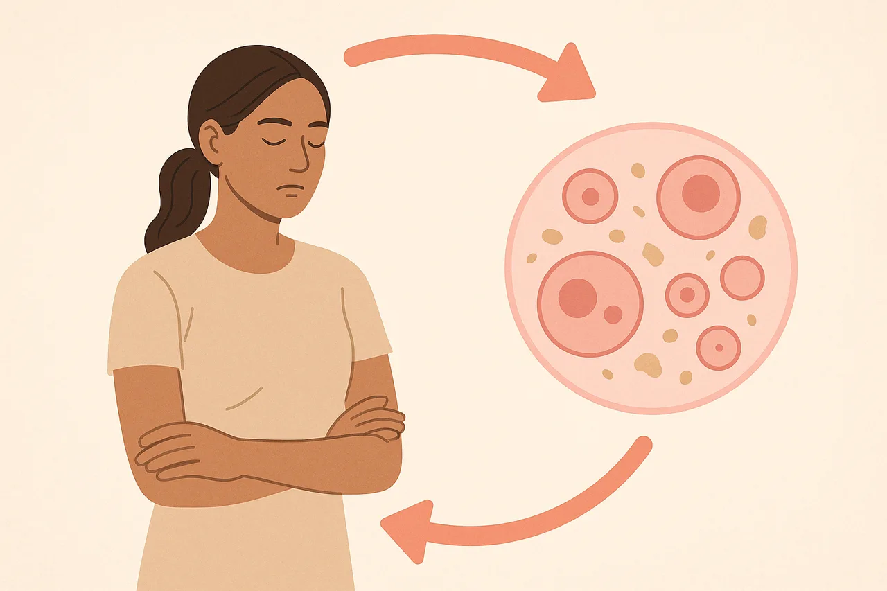 Ilustração educativa do ciclo do jejum terapêutico e autofagia no corpo humano