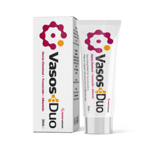 Vasos DUO gel para conforto das pernas com embalagem e tubo de 30 ml