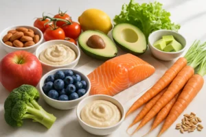 Alimentos frescos e saudáveis para uma alimentação sem açúcar
